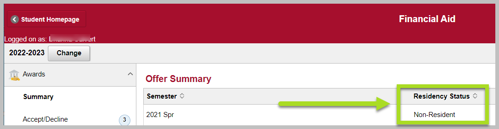 Residency status for students