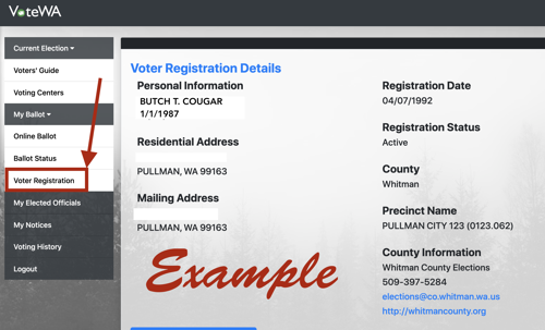 VoteWA Voter Registration example